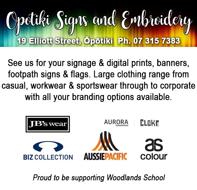 Opotiki Signs& Embroidery- Opotiki College - Oct 23